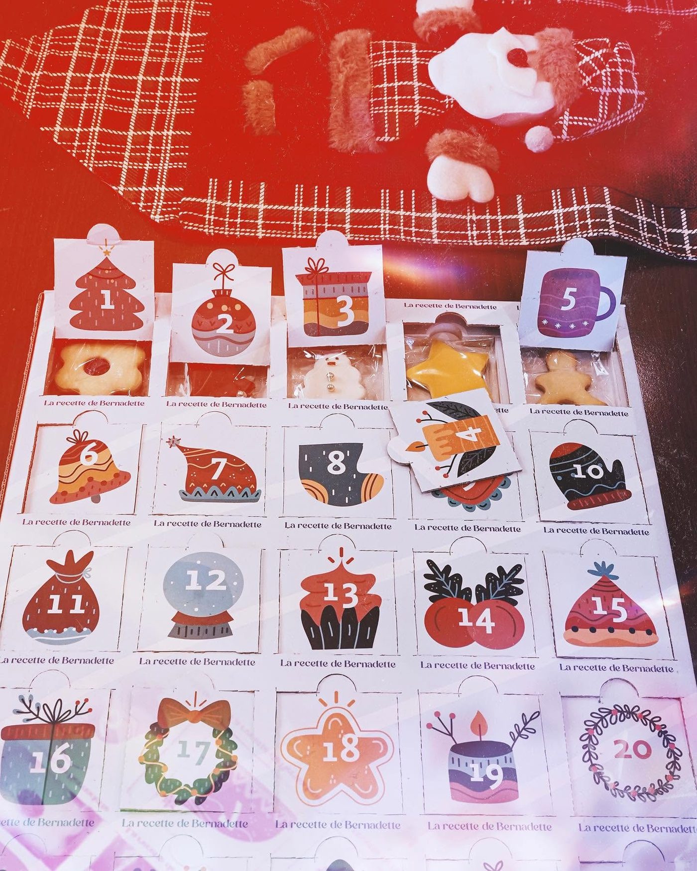 Christmas advent calendar with cookies