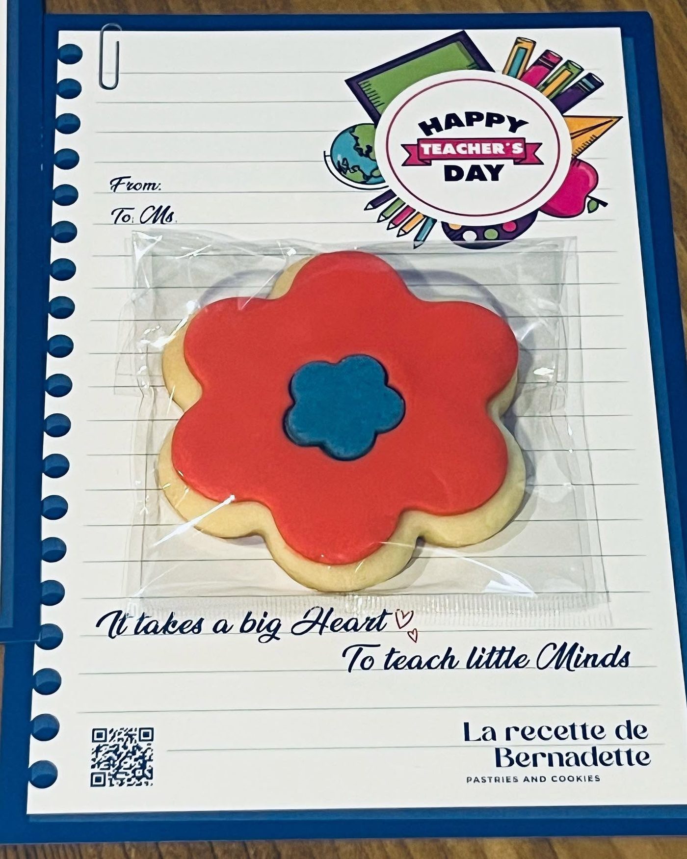 Teacher's Day gift cookie card